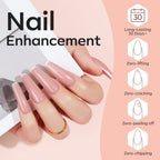 Swatch of Modelones neutral builder gel shades on nail tips