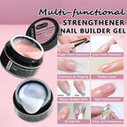 Step-by-step DIY nail extension demonstration using builder gel
