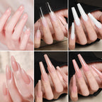 Application of builder gel on nail using dual-ended brush