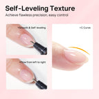Close up of clear hard builder gel consistency