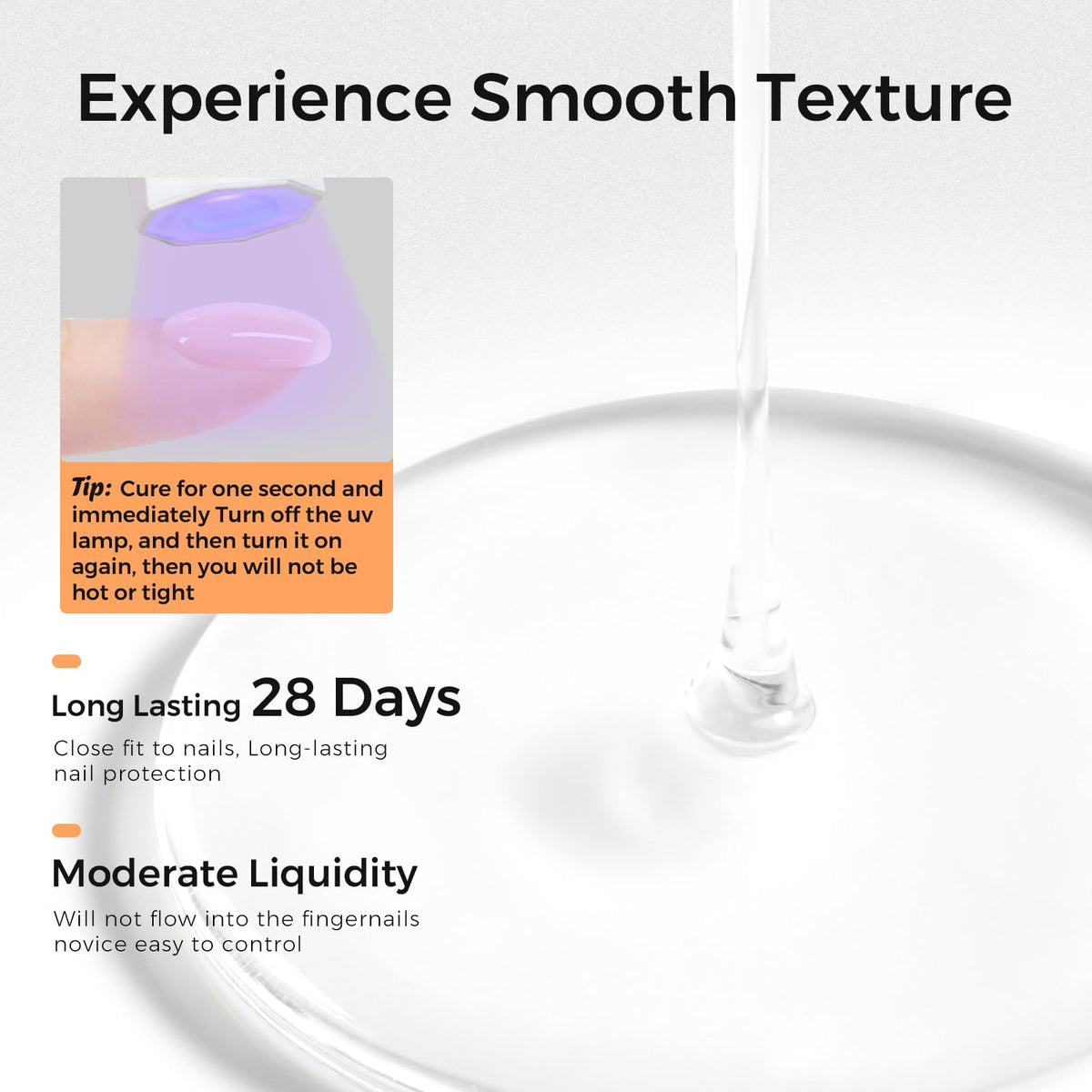 Instructional diagram for curing Tomicca builder gel