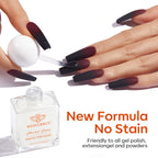 Manicure display showing the smooth smudge proof velvet protective coating