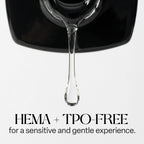 APRÉS Top Gelcoat X premium packaging side view indicating HEMA free and TPO free seals