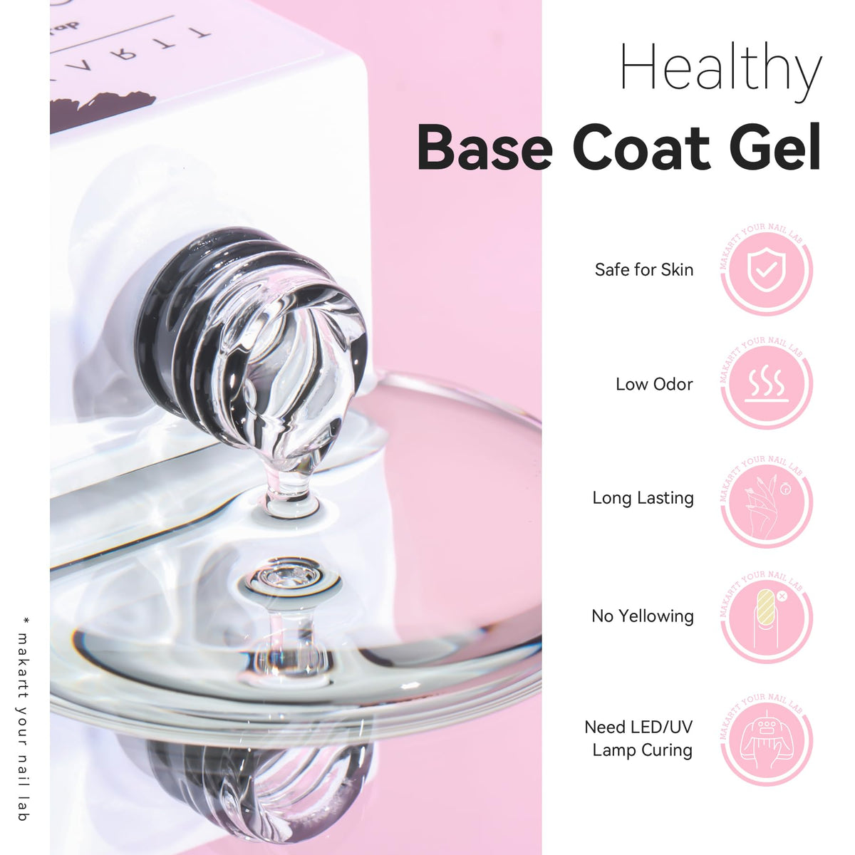 Makartt base coat curing under LED nail lamp