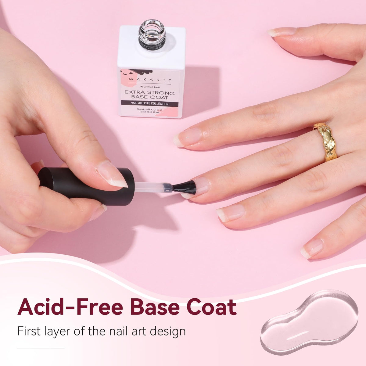 Professional manicure using Makartt foundation gel