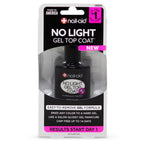 Manicure application process of Nail-Aid no-light gel lacquer over colored nail polish