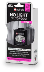 Nail-Aid long wearing chip resistant gel top coat packaging displayed on a clean vanity surface