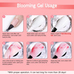 Instructions for using Lavender Violets blooming gel on fingernails