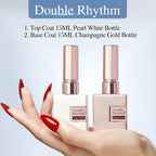 Textured view of Double Rhythm 15ml gel nail polish bottles