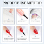 Detailed shot showing the applicator brushes of Double Rhythm gel set