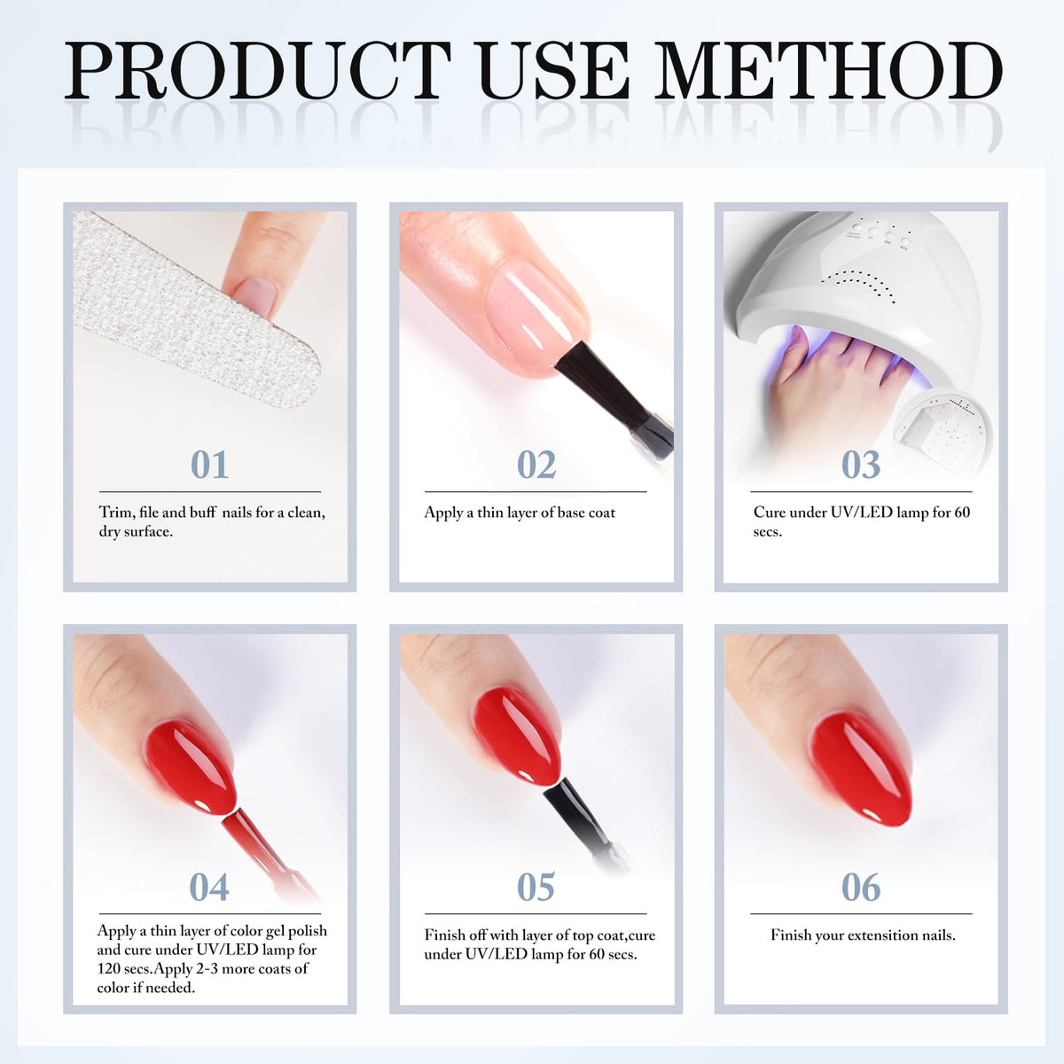 Detailed shot showing the applicator brushes of Double Rhythm gel set