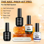 Side profile of the complete home DIY salon set illustrating the consistent bottle sizes and transparent product design