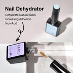Close up view of the CANNI gel nail primer brush application on a natural nail.