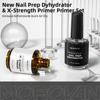 Morovan professional natural nail prep system showing application on fingernails