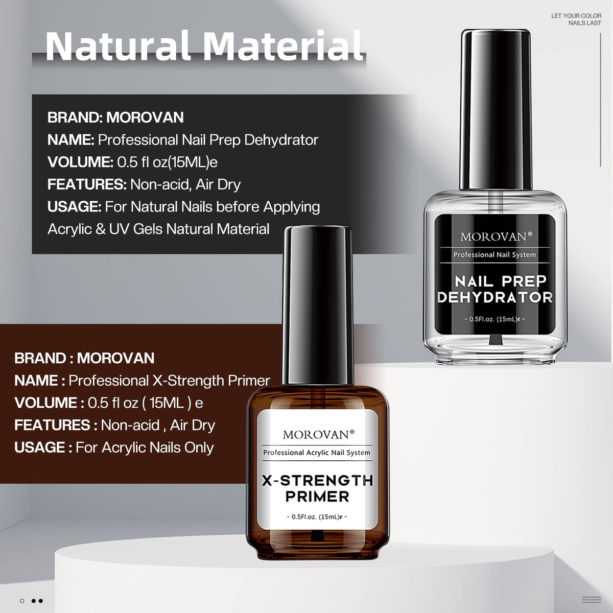 Authentic USA imported Morovan non acid lifting prevention nail kit bottles