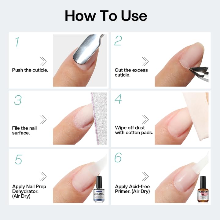 Morovan protective adhesive base coat bottle displayed alongside clean white nail art tools.