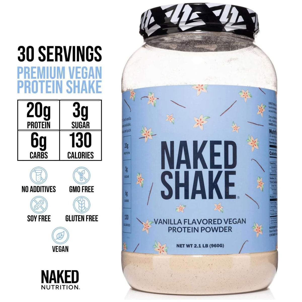Authentic USA imported Naked Nutrition vegan protein shake powder