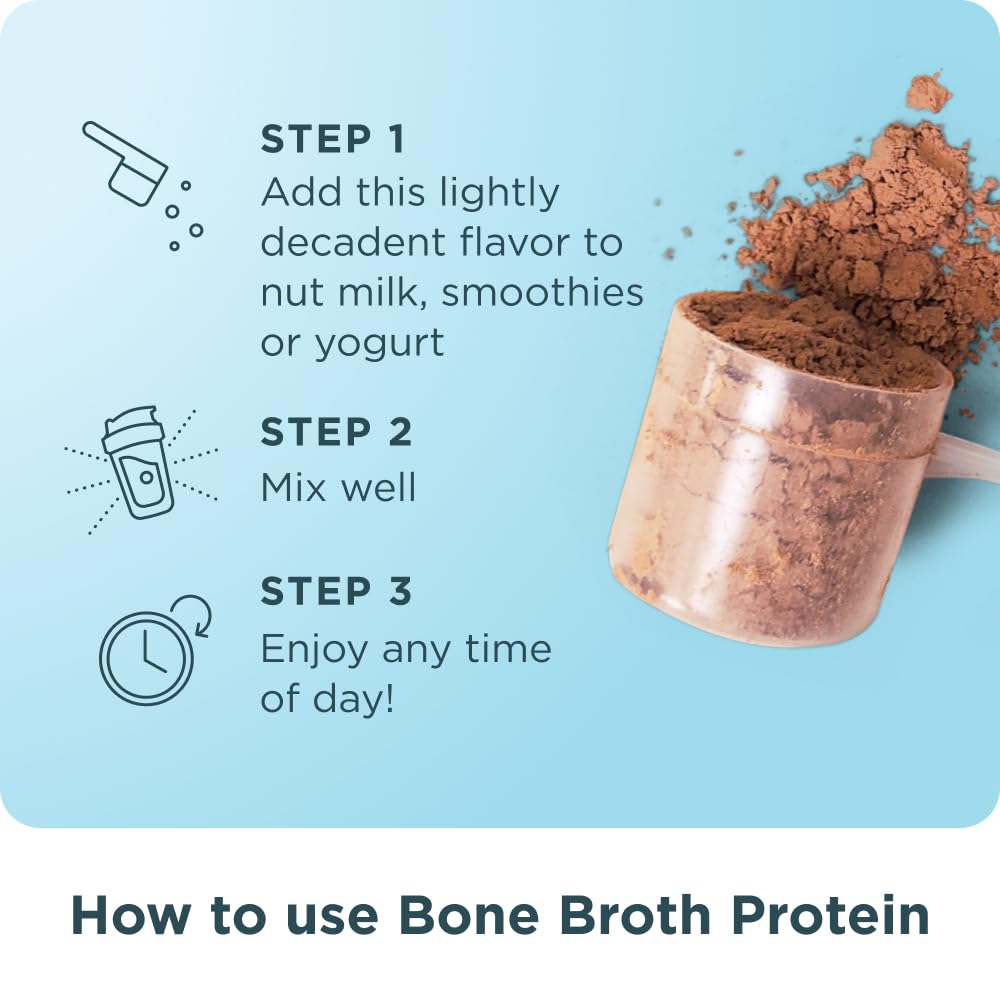 Chocolate bone broth collagen powder with hyaluronic acid and chondroitin