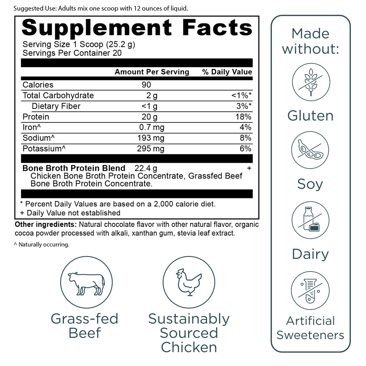 Premium bone broth protein for skin health and daily nutritional support mix