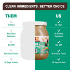 Back of PB2 Performance jar showing certified vegan and gluten free logos