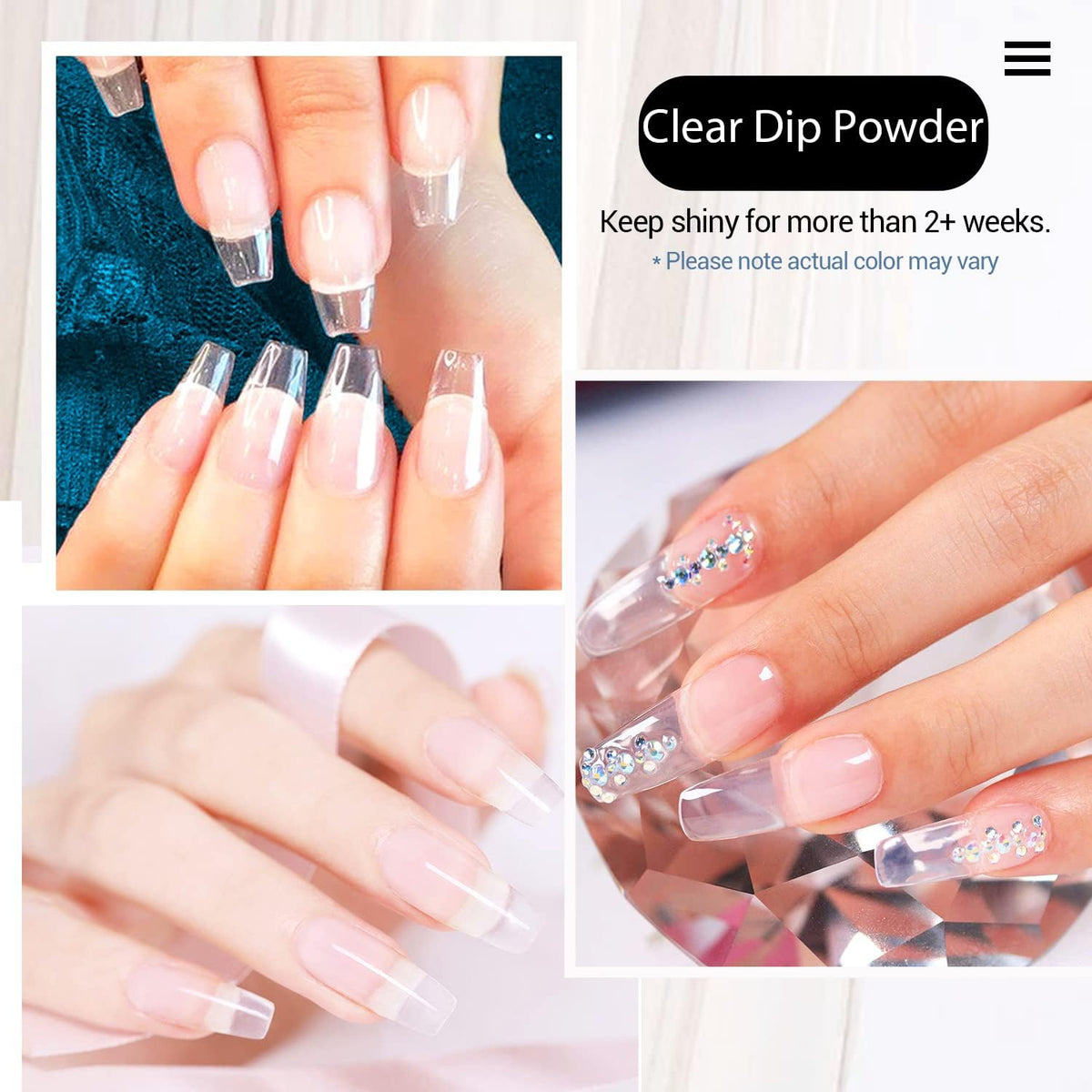 Azurebeauty transparent dipping powder jar packaging