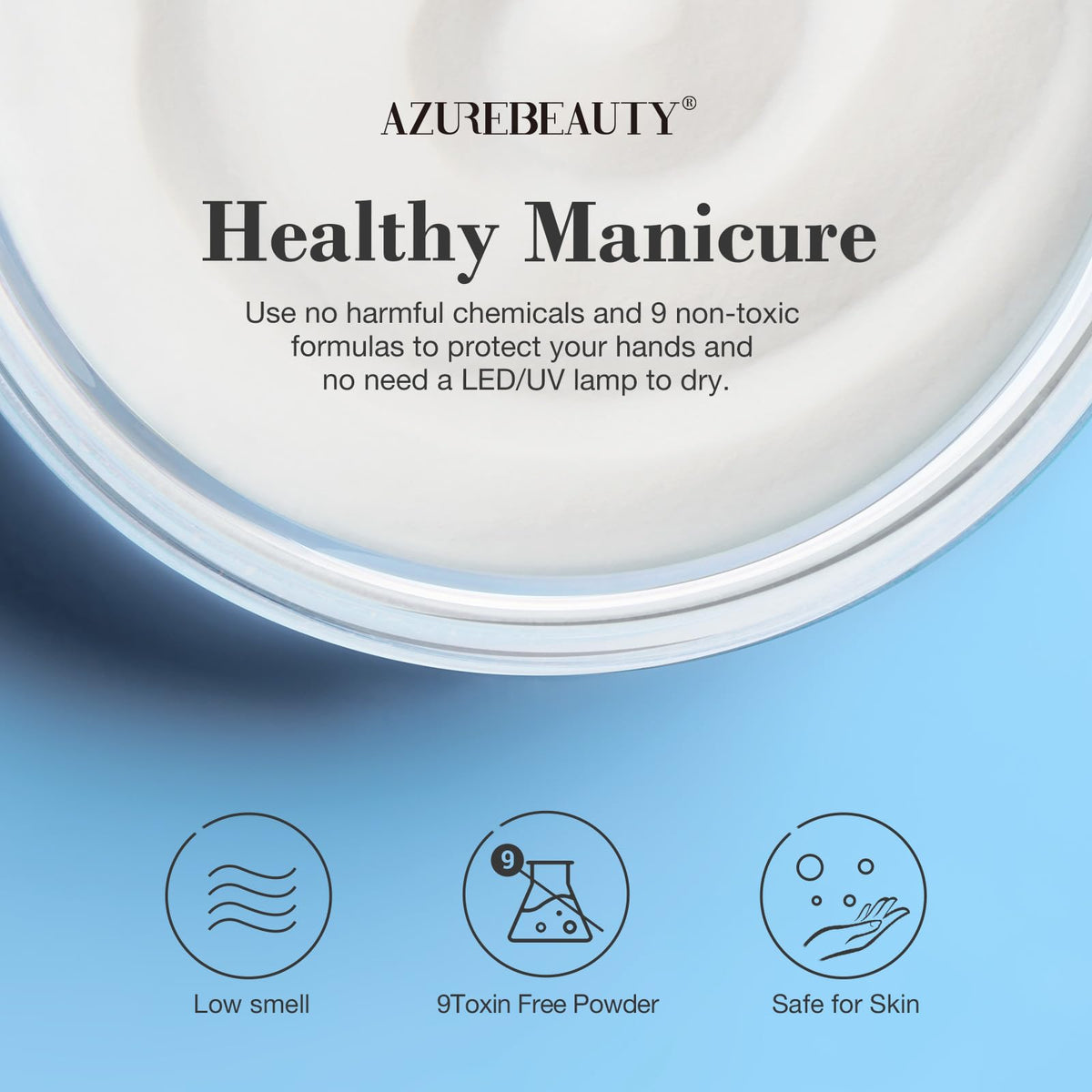 Azurebeauty long lasting nail build powder packaging