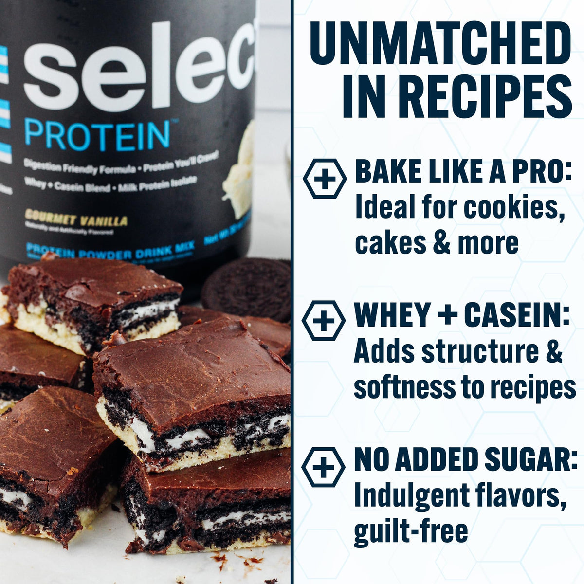 High protein powder for men and women with 24g protein per vanilla scoop