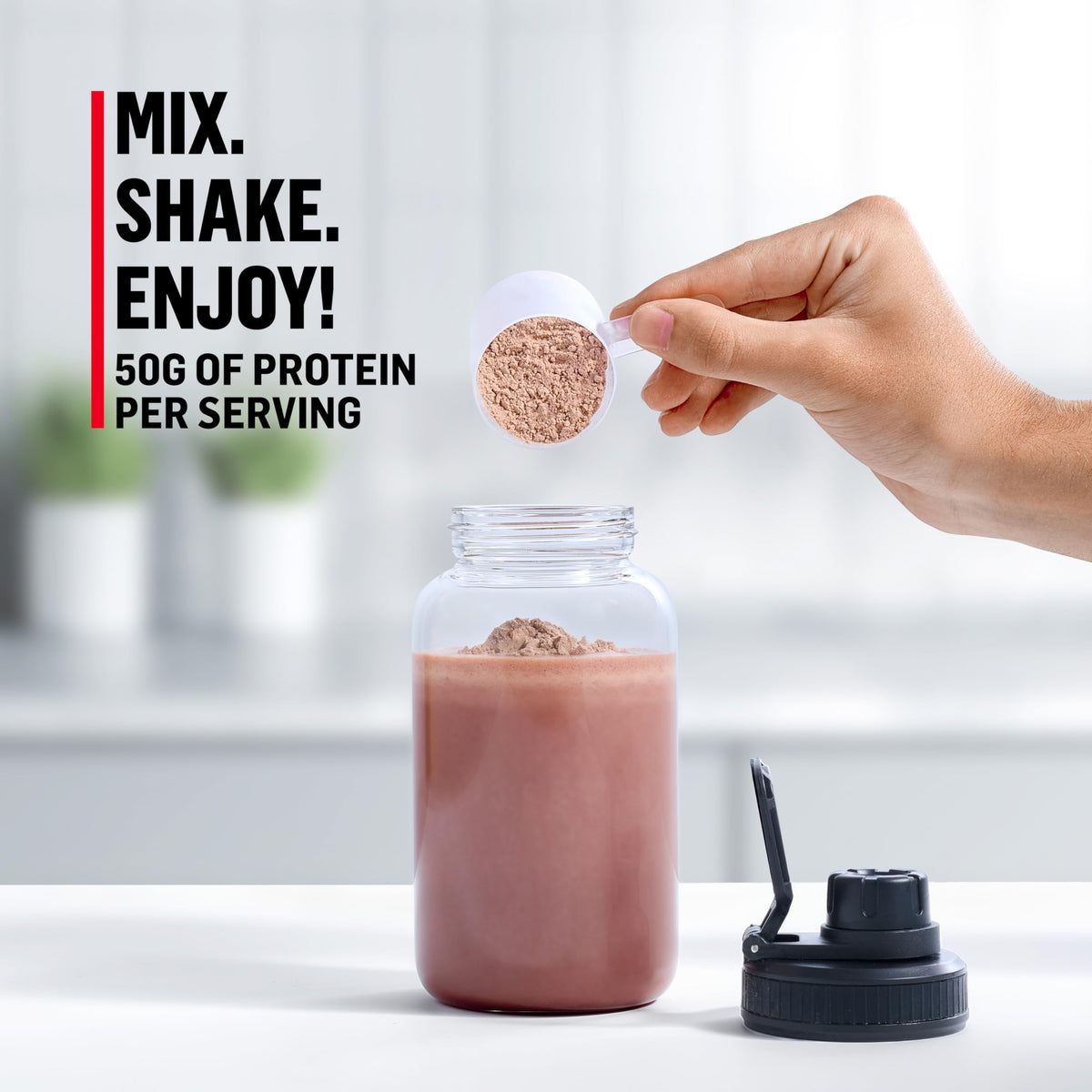 High protein powder whey protein blend for building muscle mass and strength