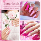 DIY salon manicure result using Mnk66 Christmas glitter dip powder