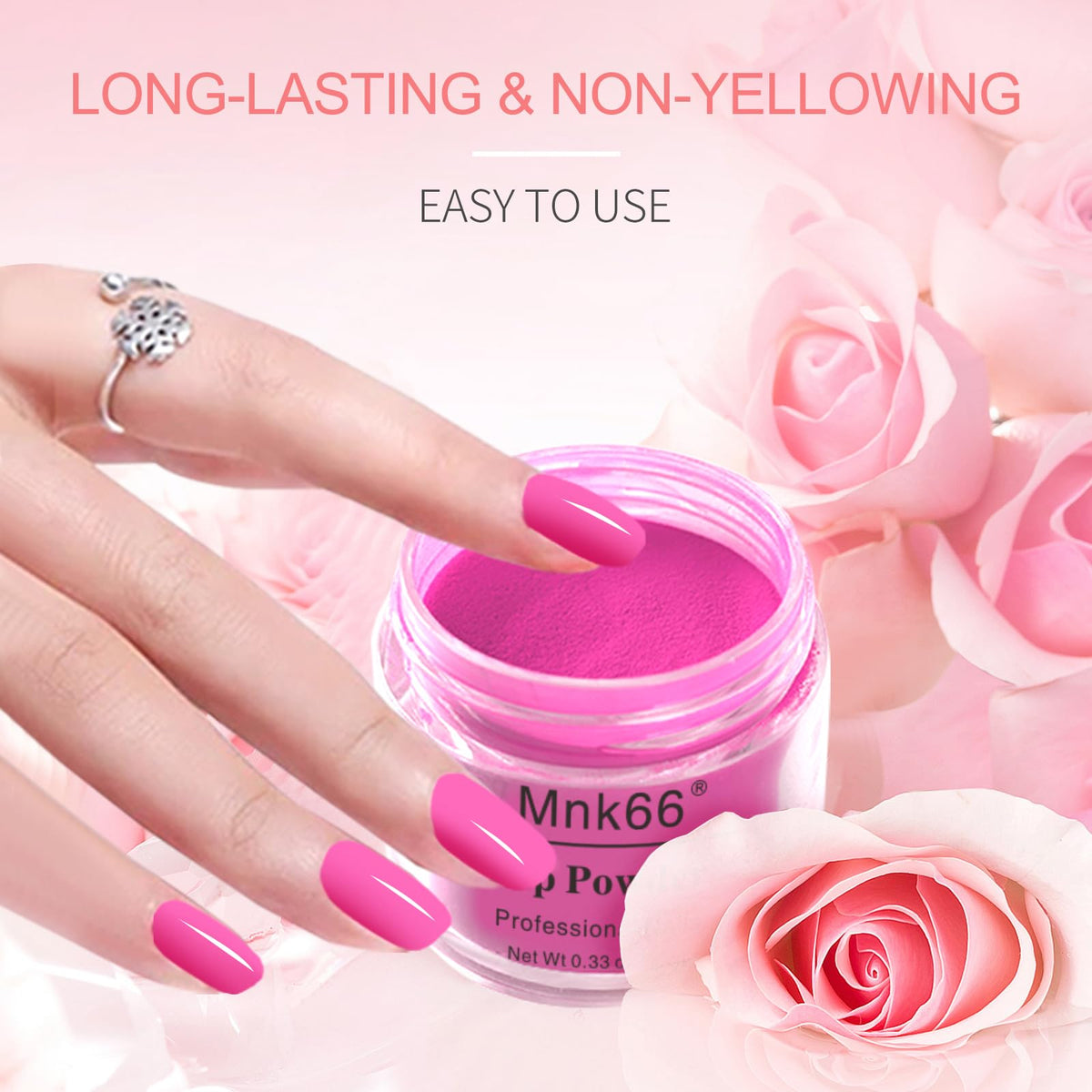 Mnk66 dip powder set packaging showcasing the 6 color variety