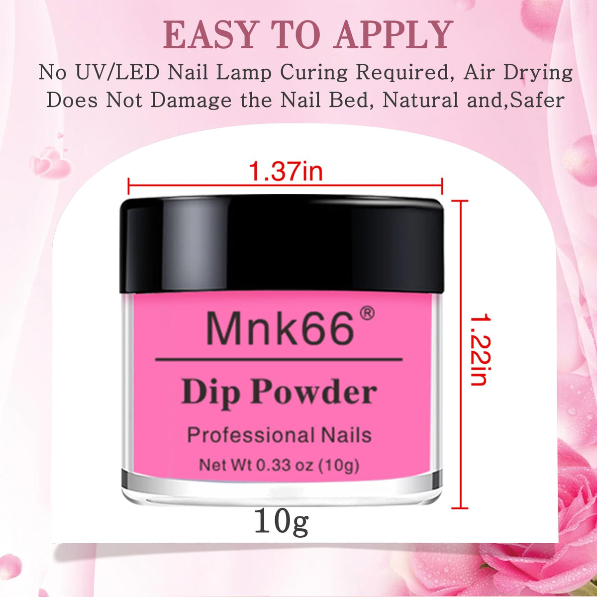 Professional aesthetic shot of Mnk66 nail dip powder for beauty gifting