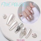 Top view of 16 piece chrome nail powder set