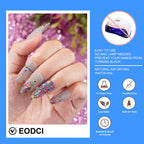 Top view of Eodci blue dip powder nail container