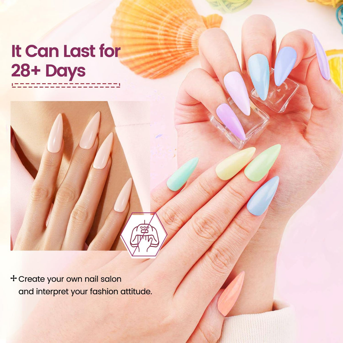 Close up of magnetic cat eye nail art effect on nails