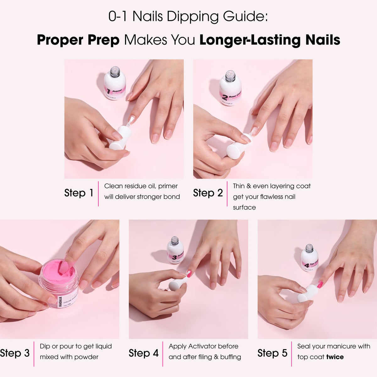 Nagaia dip powder packaging for USA imported beauty