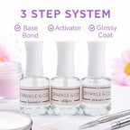 Sparkle & Co. professional dip powder system showing Step 1 Base Bond adhesive liquid formula bottle.