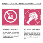 Authentic Karlash dip powder system liquid activator bottle packaging for home nail art.