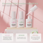 The high gloss finish on manicured fingernails after applying the SOCORIA top coat liquid layer