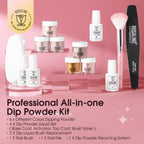 Rosalind professional dip nail essentials showing base coat top coat and activator bottles