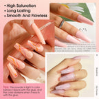 At home dip powder manicure application process using air dry technology