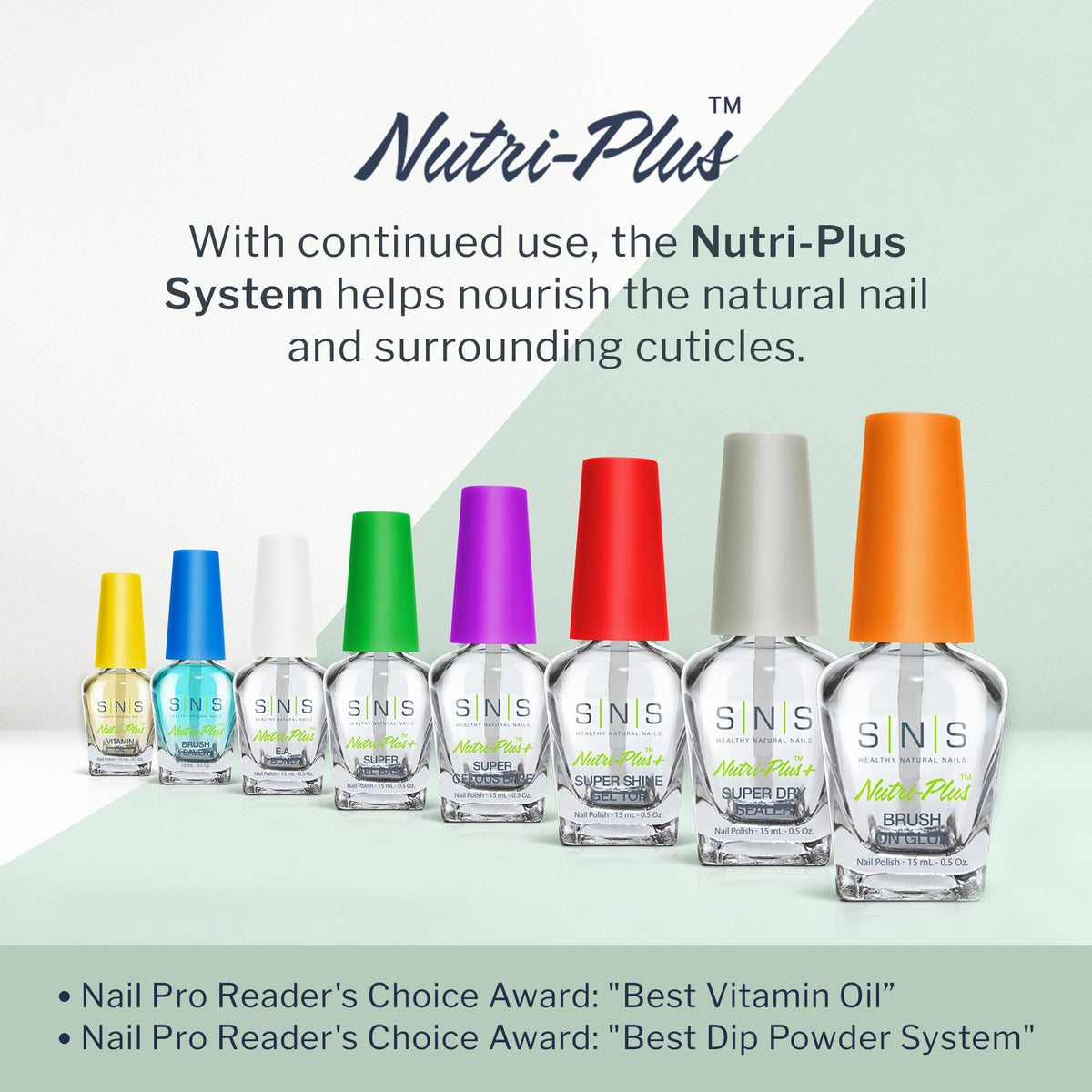 Side angle of professional SNS dipping powder base coat refill bottle