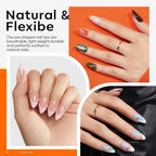 Close up of medium almond shaped nail tips