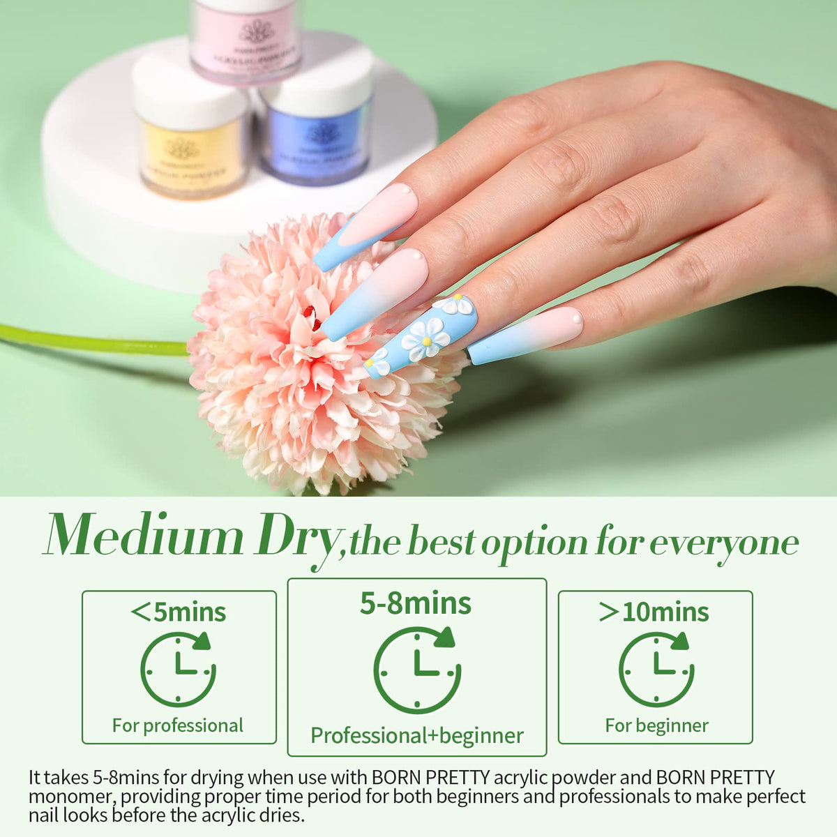Born Pretty branded acrylic powder set packaging