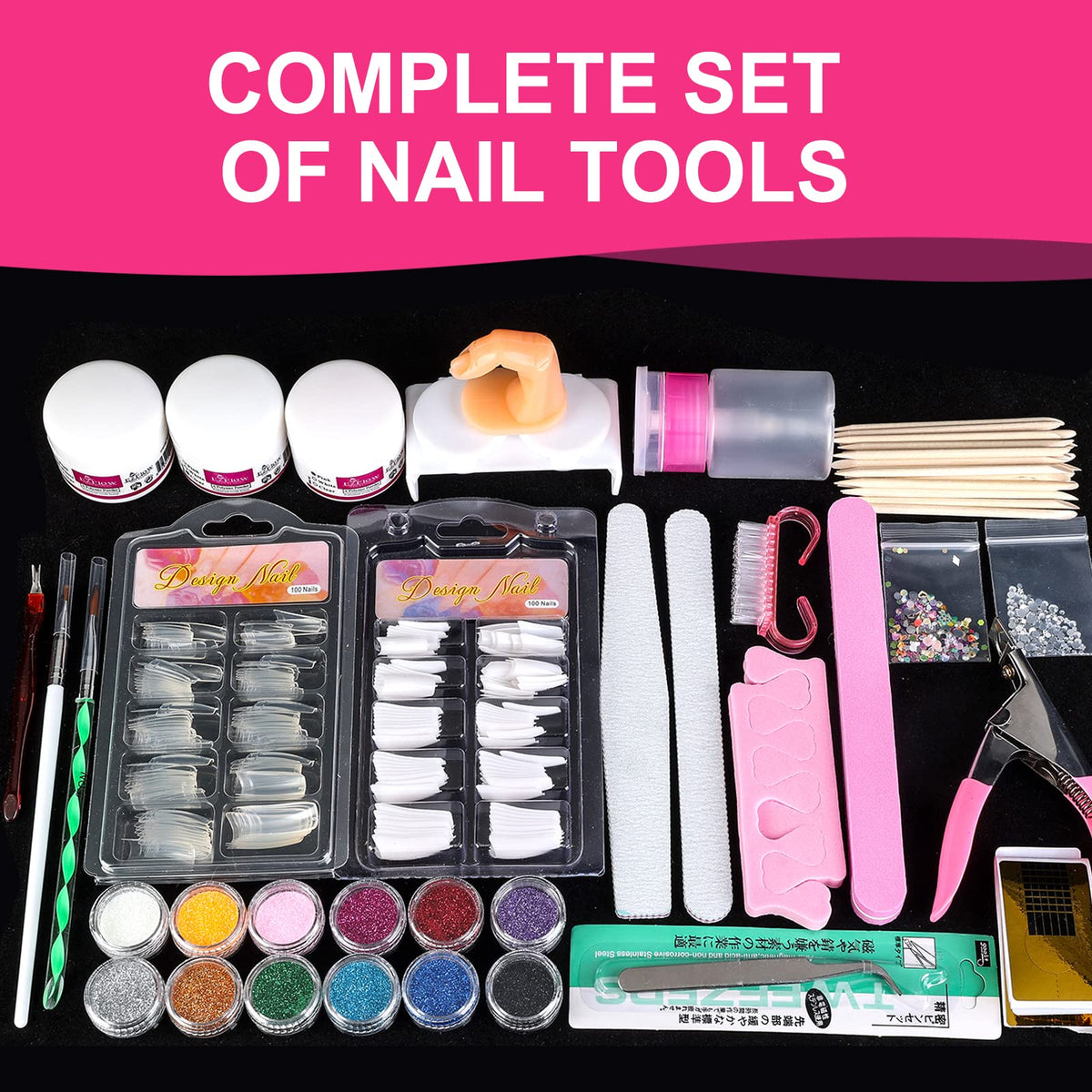 Manicure tools and glitter collection from Sunbelee