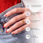 Model wearing Cupid Love short oval press on nails