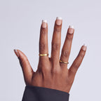 Close up of Kiss Core French tip nail design
