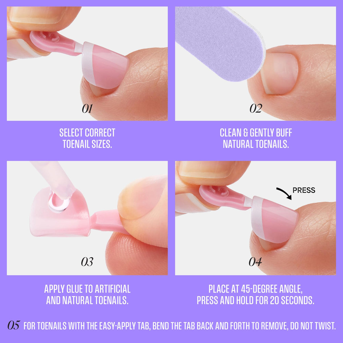 Kiss Core Toe Tally Yours kit with glue and file