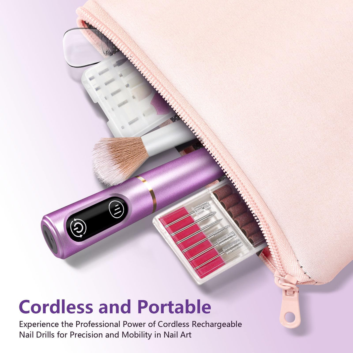 Tuobeo nail file kit with charging cable and components