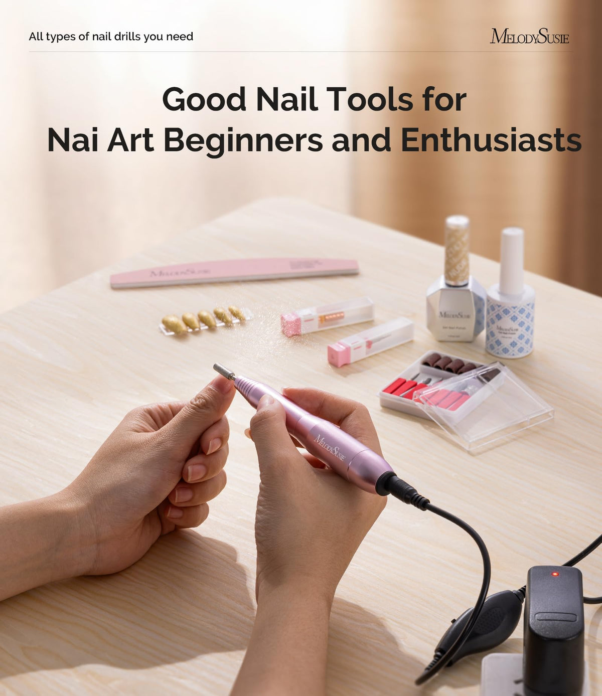 Professional MelodySusie nail drill kit for home salon use