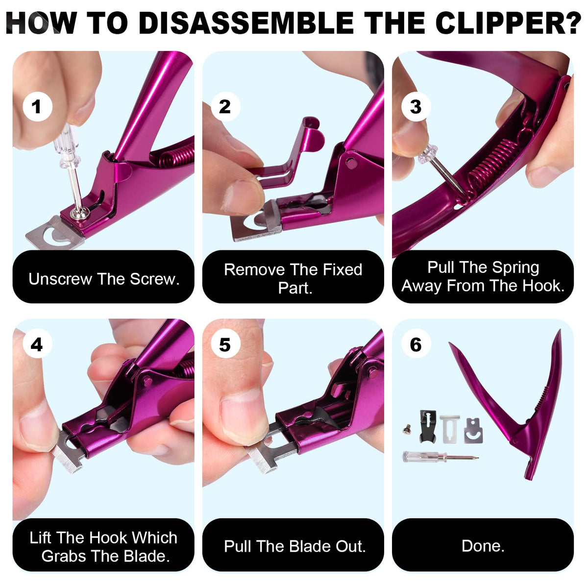GA&EN acrylic nail tip cutter in violet red finish